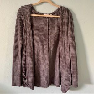 Grey Mudd Slouchy Waffle Knit Cardigan